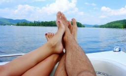 Relaxing on a boat