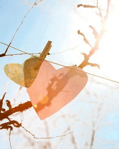 Heart on a clothesline