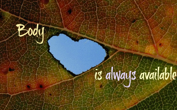 Leaf with heart cut in it